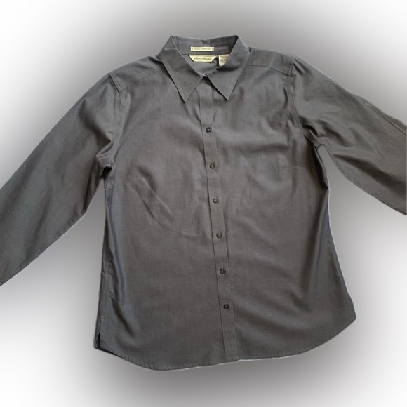 Ed. Bauer ladies wrinkle resistant button down dress shirt  gray grey LG - Picture 4 of 7
